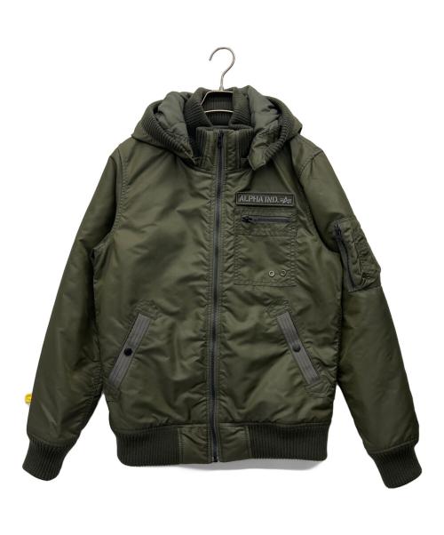 ALPHA INDUSTRIES（アルファインダストリーズ）ALPHA INDUSTRIES (アルファインダストリーズ) ミリタリージャケット オリーブ サイズ:Lの古着・服飾アイテム