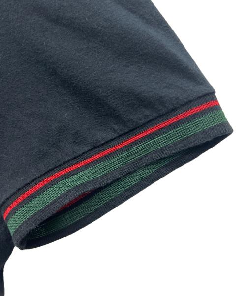 GUCCI（グッチ）GUCCI (グッチ) Vネック シェリーライン半袖カットソー ブラック サイズ:Mの古着・服飾アイテム