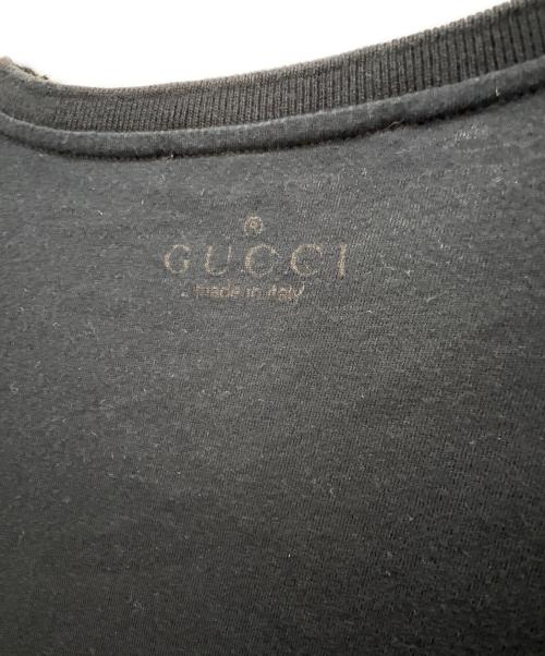 GUCCI（グッチ）GUCCI (グッチ) Vネック シェリーライン半袖カットソー ブラック サイズ:Mの古着・服飾アイテム