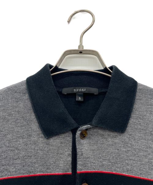 GUCCI（グッチ）GUCCI (グッチ) ポロシャツ ブラック×グレー サイズ:Sの古着・服飾アイテム