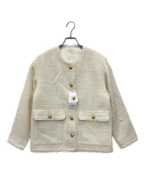 B:MING LIFE STORE by BEAMS（ビーミングライフストア バイ ビームス）B:MING LIFE STORE by BEAMS (ビーミングライフストア バイ ビームス) ノーカラーツイードジャケット ホワイト サイズ:Sの古着・服飾アイテム