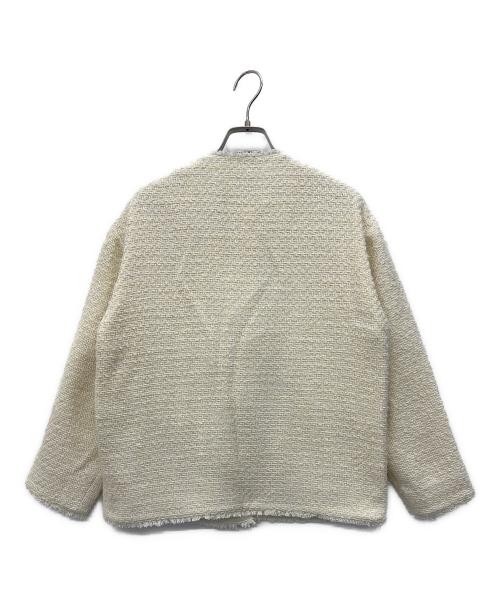 B:MING LIFE STORE by BEAMS（ビーミングライフストア バイ ビームス）B:MING LIFE STORE by BEAMS (ビーミングライフストア バイ ビームス) ノーカラーツイードジャケット ホワイト サイズ:Sの古着・服飾アイテム