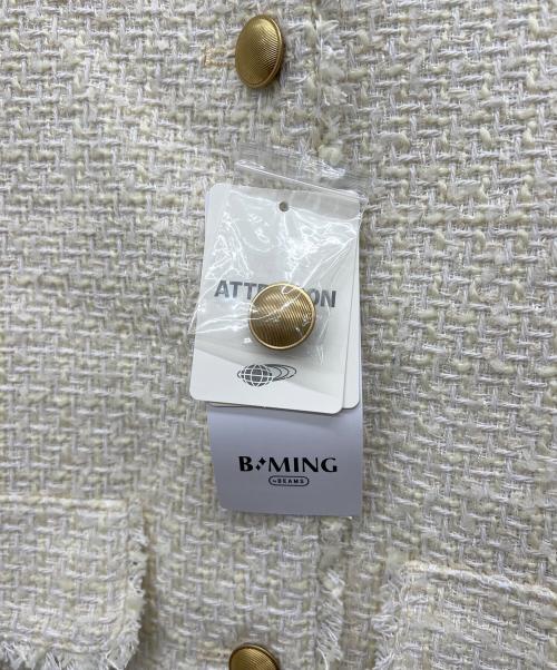 B:MING LIFE STORE by BEAMS（ビーミングライフストア バイ ビームス）B:MING LIFE STORE by BEAMS (ビーミングライフストア バイ ビームス) ノーカラーツイードジャケット ホワイト サイズ:Sの古着・服飾アイテム