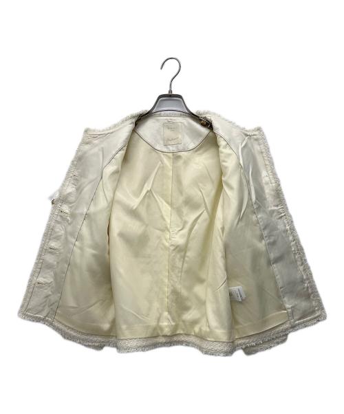 B:MING LIFE STORE by BEAMS（ビーミングライフストア バイ ビームス）B:MING LIFE STORE by BEAMS (ビーミングライフストア バイ ビームス) ノーカラーツイードジャケット ホワイト サイズ:Sの古着・服飾アイテム