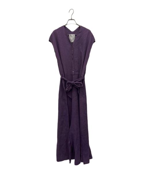 BEARDSLEY（ビアズリー）BEARDSLEY (ビアズリー) リネンサロペット バイオレット サイズ:FREEの古着・服飾アイテム