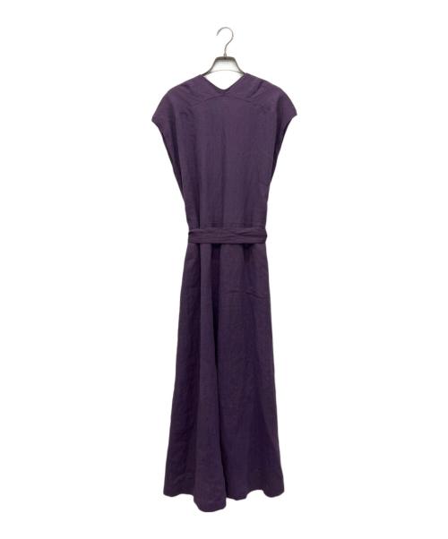 BEARDSLEY（ビアズリー）BEARDSLEY (ビアズリー) リネンサロペット バイオレット サイズ:FREEの古着・服飾アイテム