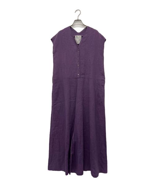 BEARDSLEY（ビアズリー）BEARDSLEY (ビアズリー) リネンサロペット バイオレット サイズ:FREEの古着・服飾アイテム