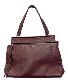 CELINE（セリーヌ）の古着「エッジミディアム ハンドバッグ」｜ボルドー