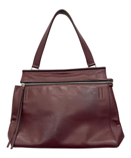 CELINE（セリーヌ）CELINE (セリーヌ) エッジミディアム ハンドバッグ ボルドーの古着・服飾アイテム