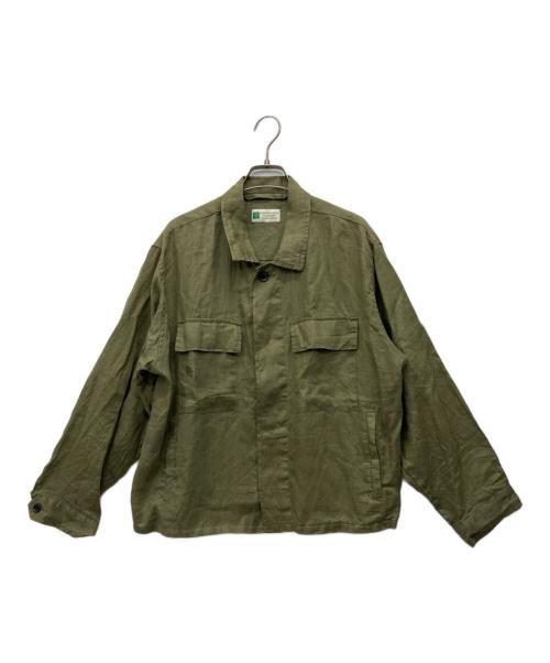 JOURNAL STANDARD（ジャーナルスタンダード）JOURNAL STANDARD (ジャーナルスタンダード) リネンミリタリージャケット グリーン サイズ:不明の古着・服飾アイテム