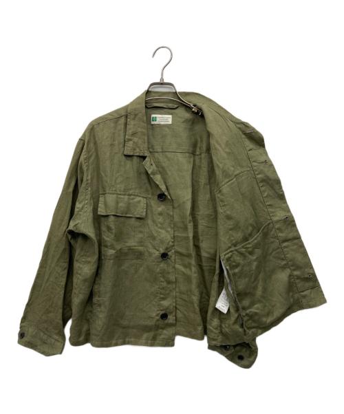 JOURNAL STANDARD（ジャーナルスタンダード）JOURNAL STANDARD (ジャーナルスタンダード) リネンミリタリージャケット グリーン サイズ:不明の古着・服飾アイテム