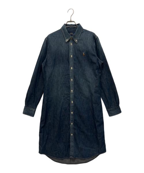 POLO RALPH LAUREN（ポロ・ラルフローレン）POLO RALPH LAUREN (ポロ・ラルフローレン) 長袖ワンピース インディゴ サイズ:Lの古着・服飾アイテム