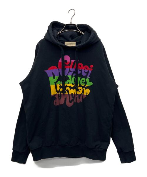 GUCCI（グッチ）GUCCI (グッチ) プルオーバーパーカー ブラック サイズ:Mの古着・服飾アイテム