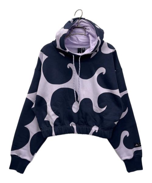 adidas（アディダス）adidas (アディダス) marimekko (マリメッコ) プルオーバーパーカー ネイビー×パープル サイズ:XLの古着・服飾アイテム