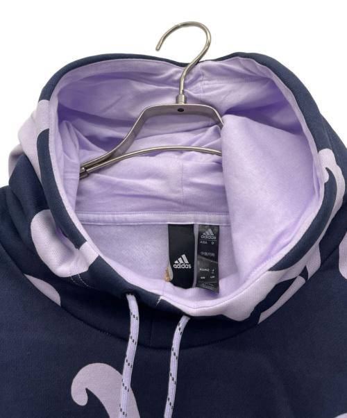 adidas（アディダス）adidas (アディダス) marimekko (マリメッコ) プルオーバーパーカー ネイビー×パープル サイズ:XLの古着・服飾アイテム