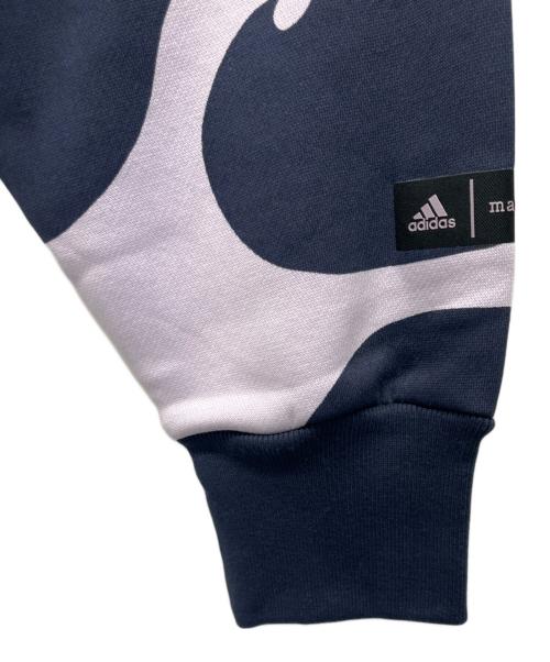 adidas（アディダス）adidas (アディダス) marimekko (マリメッコ) プルオーバーパーカー ネイビー×パープル サイズ:XLの古着・服飾アイテム