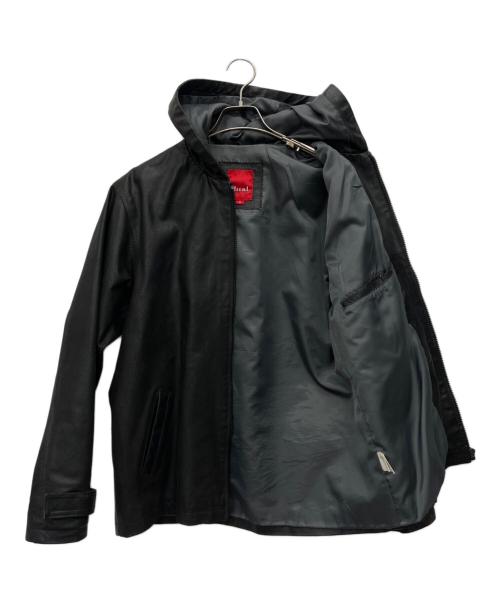 dual（デュアル）dual (デュアル) レザーパーカージャケット ブラック サイズ:Mの古着・服飾アイテム