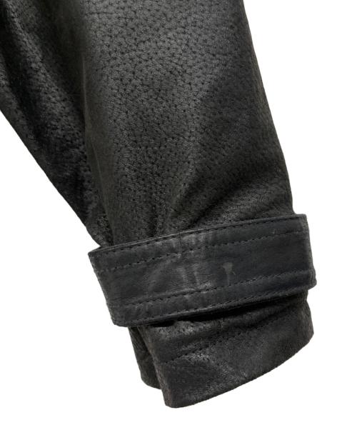 dual（デュアル）dual (デュアル) レザーパーカージャケット ブラック サイズ:Mの古着・服飾アイテム