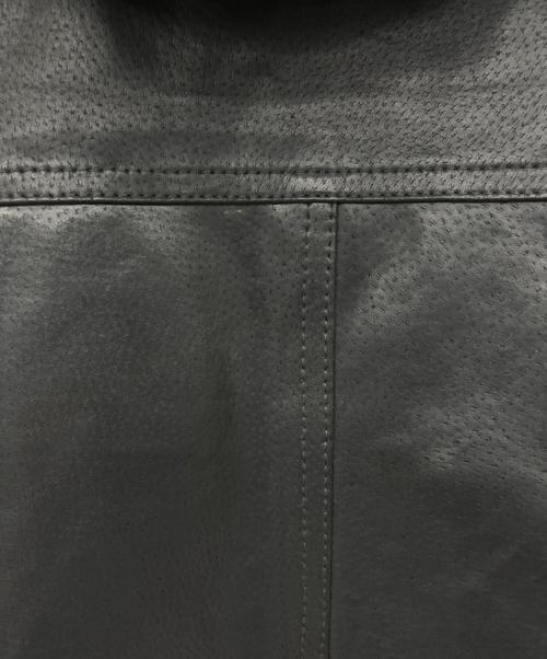 dual（デュアル）dual (デュアル) レザーパーカージャケット ブラック サイズ:Mの古着・服飾アイテム