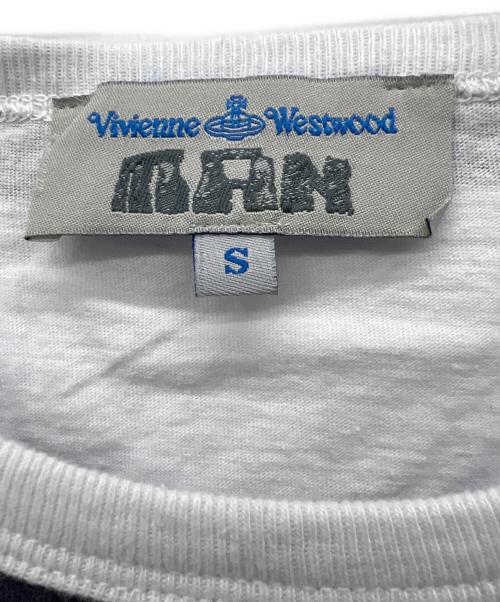 Vivienne Westwood（ヴィヴィアンウエストウッド）Vivienne Westwood (ヴィヴィアンウエストウッド) 半袖カットソー ネイビー×ホワイト サイズ:Sの古着・服飾アイテム