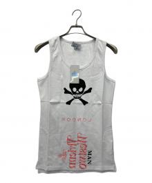 Vivienne Westwood（ヴィヴィアンウエストウッド）の古着「ノースリーブカットソー」｜ホワイト×ブルー