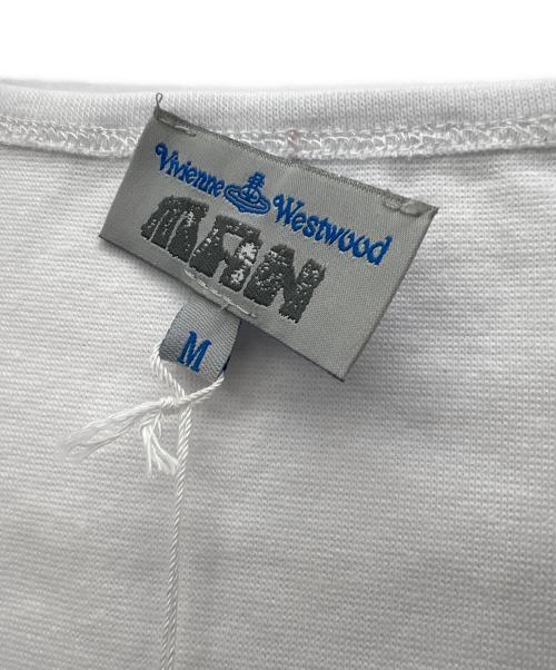 Vivienne Westwood（ヴィヴィアンウエストウッド）Vivienne Westwood (ヴィヴィアンウエストウッド) ノースリーブカットソー ホワイト×ブルー サイズ:Mの古着・服飾アイテム