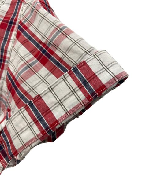 Vivienne Westwood（ヴィヴィアンウエストウッド）Vivienne Westwood (ヴィヴィアンウエストウッド) 半袖シャツ レッド×ホワイト サイズ:Lの古着・服飾アイテム