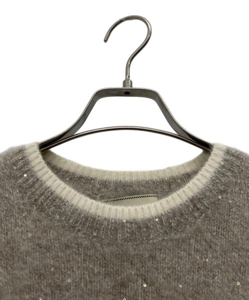 UNITED ARROWS（ユナイテッドアローズ）UNITED ARROWS (ユナイテッドアローズ) フォックスカシミヤ クルーネック ニット ブラウン×アイボリー サイズ:不明の古着・服飾アイテム