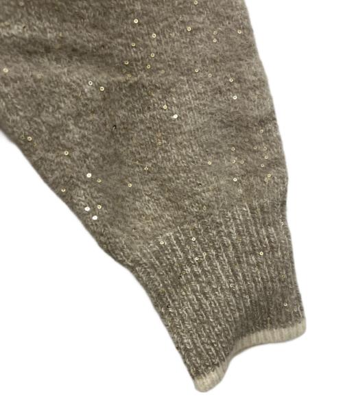 UNITED ARROWS（ユナイテッドアローズ）UNITED ARROWS (ユナイテッドアローズ) フォックスカシミヤ クルーネック ニット ブラウン×アイボリー サイズ:不明の古着・服飾アイテム