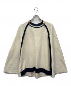 SEVEN TEN by MIHO KAWAHITOセブン テン バイ ミホ カワヒト）の古着「マントニット」｜アイボリー×ネイビー