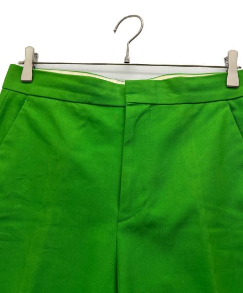 DRAWER（ドゥロワー）DRAWER (ドゥロワー) コットンギャバ バックベルト パンツ 黄緑 サイズ:40の古着・服飾アイテム