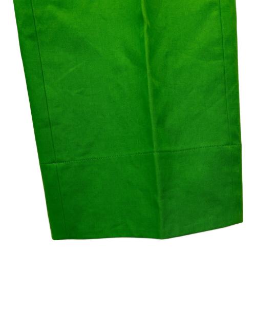 DRAWER（ドゥロワー）DRAWER (ドゥロワー) コットンギャバ バックベルト パンツ 黄緑 サイズ:40の古着・服飾アイテム