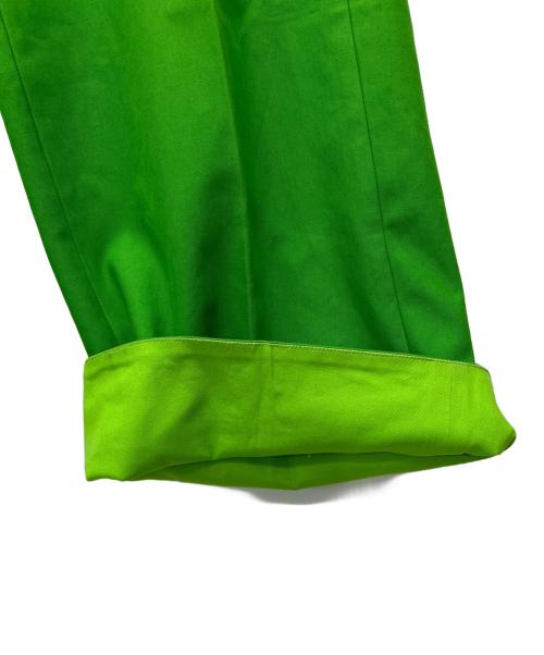 DRAWER（ドゥロワー）DRAWER (ドゥロワー) コットンギャバ バックベルト パンツ 黄緑 サイズ:40の古着・服飾アイテム