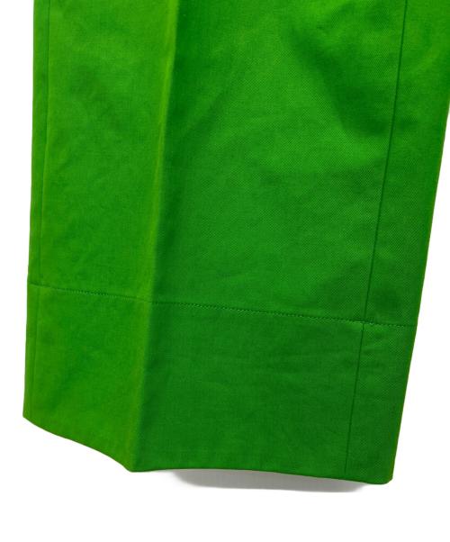 DRAWER（ドゥロワー）DRAWER (ドゥロワー) コットンギャバ バックベルト パンツ 黄緑 サイズ:40の古着・服飾アイテム