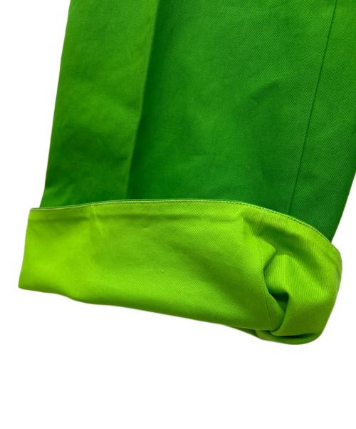 DRAWER（ドゥロワー）DRAWER (ドゥロワー) コットンギャバ バックベルト パンツ 黄緑 サイズ:40の古着・服飾アイテム