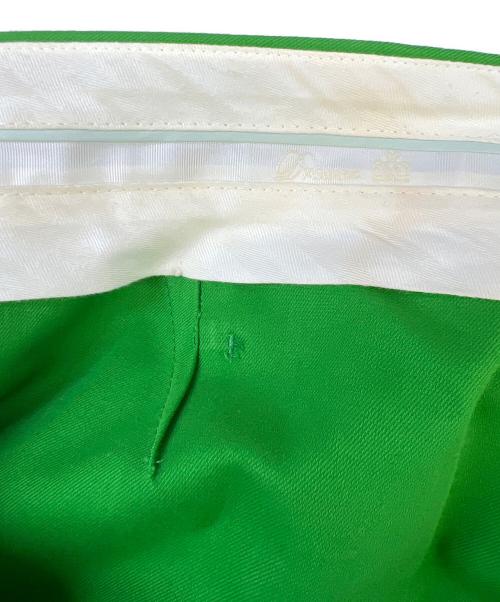 DRAWER（ドゥロワー）DRAWER (ドゥロワー) コットンギャバ バックベルト パンツ 黄緑 サイズ:40の古着・服飾アイテム