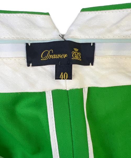 DRAWER（ドゥロワー）DRAWER (ドゥロワー) コットンギャバ バックベルト パンツ 黄緑 サイズ:40の古着・服飾アイテム