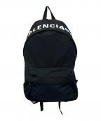 BALENCIAGAバレンシアガ）の古着「ロゴプリントリュック」｜ブラック×ホワイト