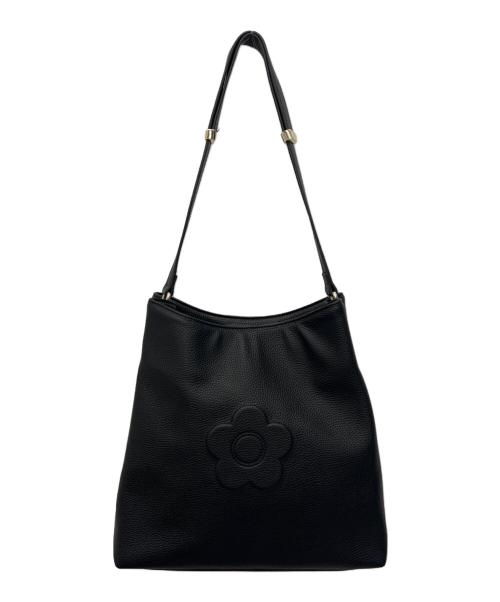 MARY QUANT（マリークヮント）MARY QUANT (マリークヮント) シュリンクデイジーエンボス トートバッグ ブラックの古着・服飾アイテム
