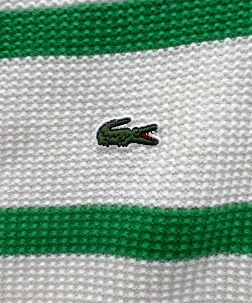 LACOSTE（ラコステ）LACOSTE (ラコステ) 薄手ニット アイボリー×グリーン サイズ:40の古着・服飾アイテム