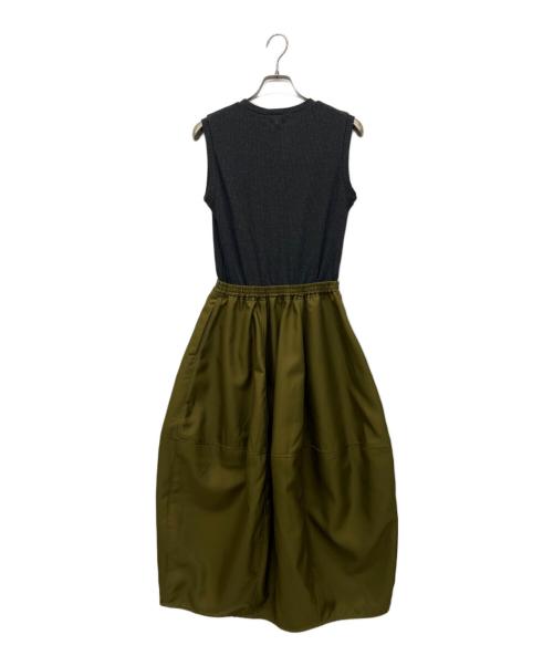 LANVIN en Bleu（ランバンオンブルー）LANVIN en Bleu (ランバンオンブルー) ノースリーブワンピース グレー×グリーン サイズ:38の古着・服飾アイテム