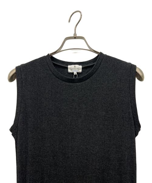 LANVIN en Bleu（ランバンオンブルー）LANVIN en Bleu (ランバンオンブルー) ノースリーブワンピース グレー×グリーン サイズ:38の古着・服飾アイテム