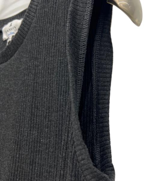 LANVIN en Bleu（ランバンオンブルー）LANVIN en Bleu (ランバンオンブルー) ノースリーブワンピース グレー×グリーン サイズ:38の古着・服飾アイテム