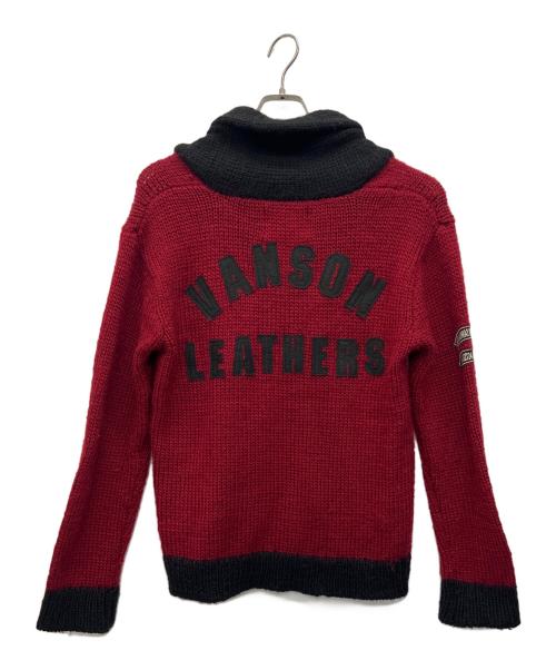 VANSON（バンソン）VANSON (バンソン) 厚手ニット レッド×ブラック サイズ:Lの古着・服飾アイテム