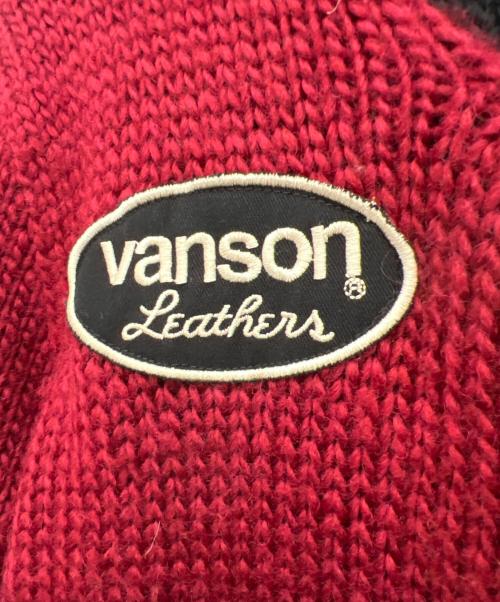 VANSON（バンソン）VANSON (バンソン) 厚手ニット レッド×ブラック サイズ:Lの古着・服飾アイテム