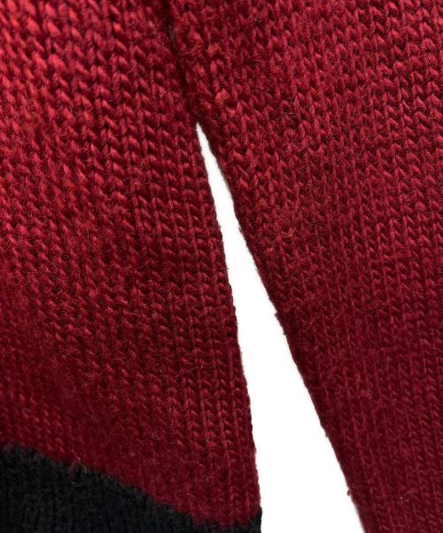 VANSON（バンソン）VANSON (バンソン) 厚手ニット レッド×ブラック サイズ:Lの古着・服飾アイテム