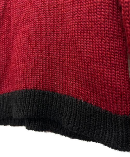 VANSON（バンソン）VANSON (バンソン) 厚手ニット レッド×ブラック サイズ:Lの古着・服飾アイテム
