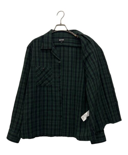 Schott（ショット）Schott (ショット) 長袖シャツ ブラック×グリーン サイズ:Mの古着・服飾アイテム