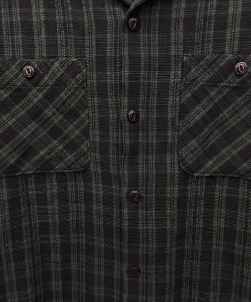 Schott（ショット）Schott (ショット) 長袖シャツ ブラック×グリーン サイズ:Mの古着・服飾アイテム