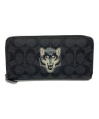 COACHコーチ）の古着「ラウンドファスナー財布」｜ブラック